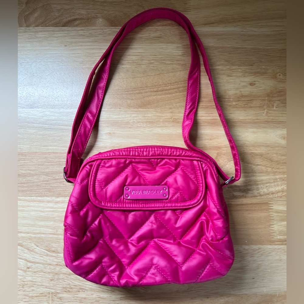 Vera Bradley Hot Pink/Fuchsia Quilted Puffer Purse Crossbody/Shoulder